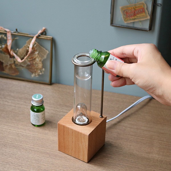 アロマランプ、空き瓶 アロマランプ ルネ ガラス 照明 試験管 テーブルランプ （ アロマ