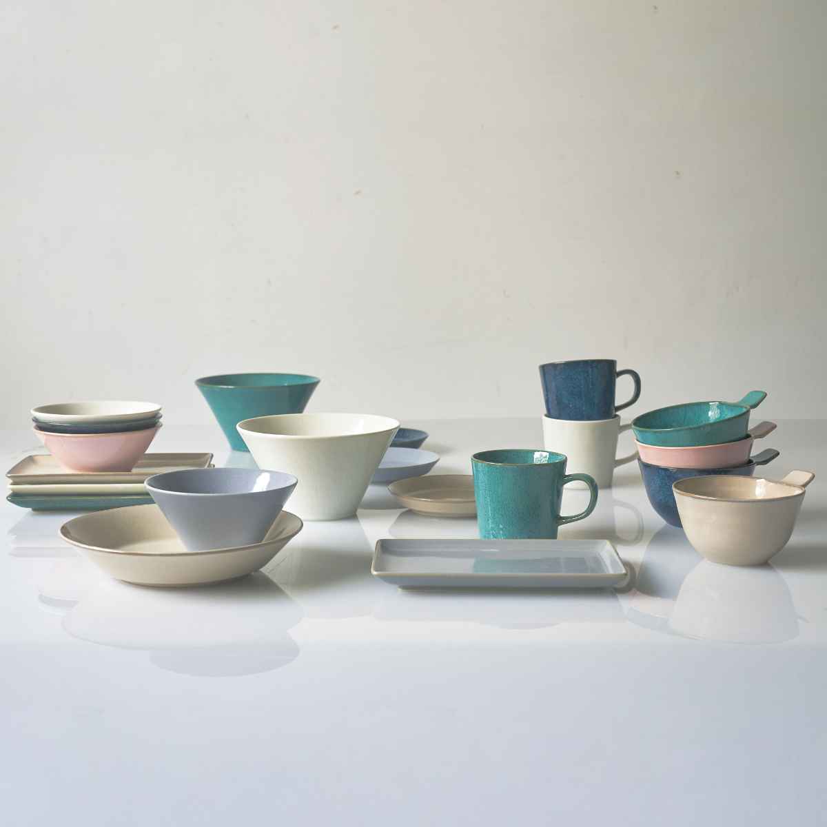   Mix 612 プレート 5枚セット プレート 21cm ナチュラルカラー 磁器 美濃焼 同色5枚セット （ 食洗機