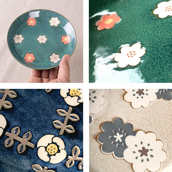 プレート 14cm ノルディックフラワー 磁器 美濃焼 日本製 （ 食洗機