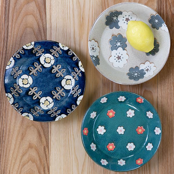プレート 21cm ノルディックフラワー 磁器 美濃焼 日本製 （ 食洗機