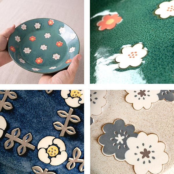 プレート 21cm ノルディックフラワー 磁器 美濃焼 日本製 同色5枚