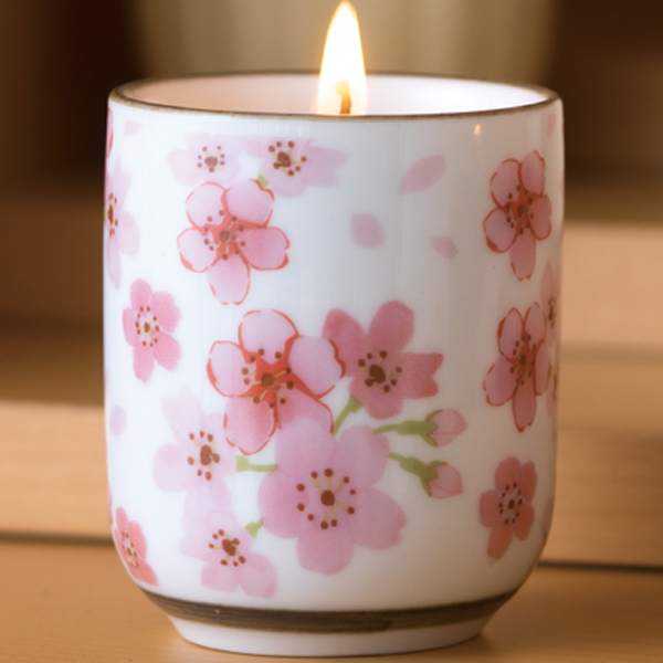 桜茶キャンドル（小） （ キャンドル ローソク ろうそく