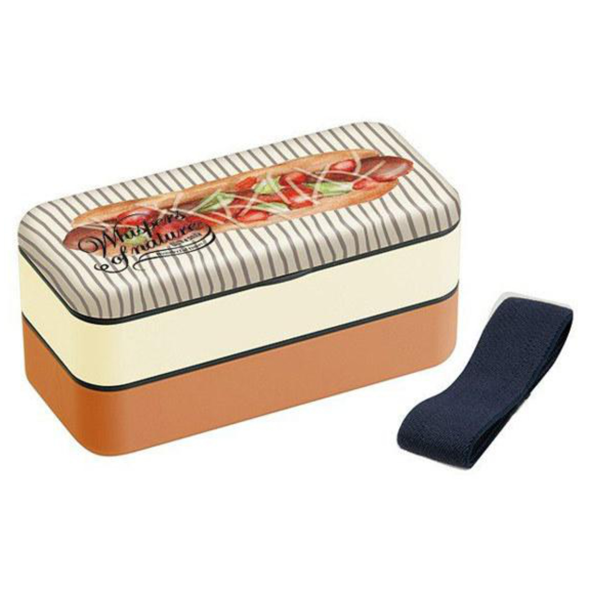 お弁当箱 シンプルランチボックス 2段 600ml ベーカリー パン柄 グッズ