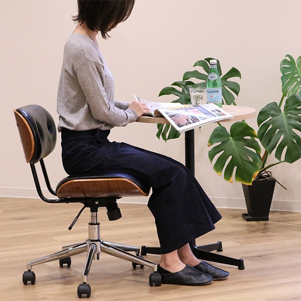 オフィスチェア ミッドセンチュリー風 ダンディチェア レザー調