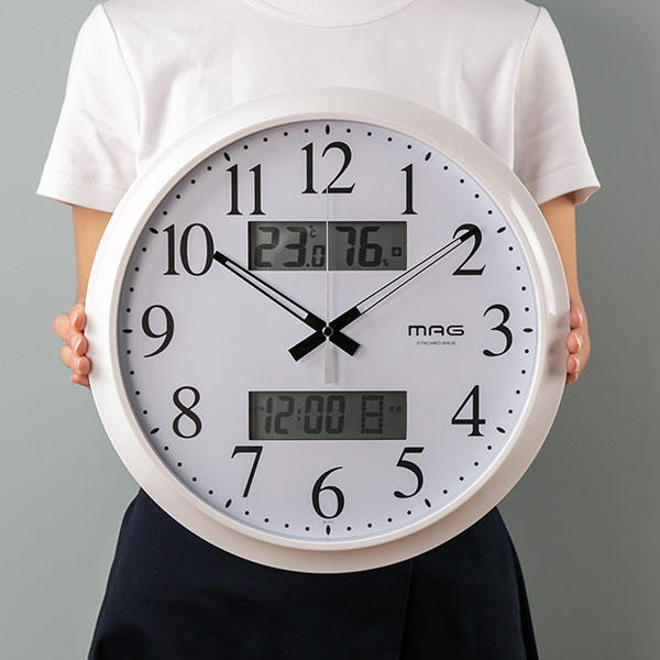 掛け時計 電波時計 ダブルリンク 温湿度表示 （ アナログ 電波 時計