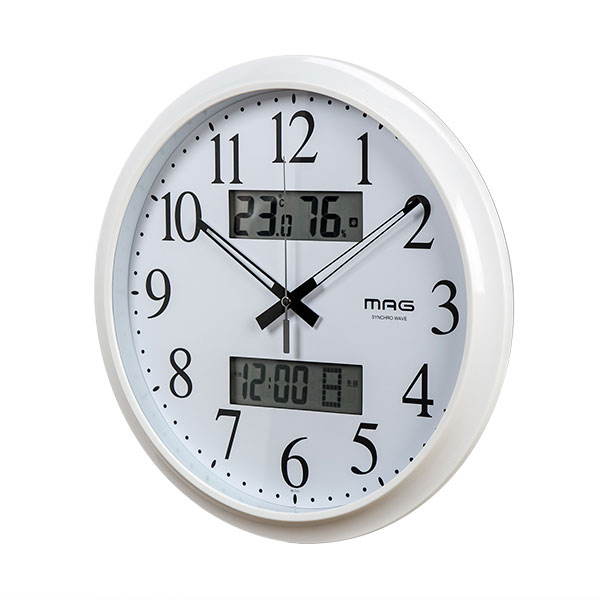 掛け時計 電波時計 ダブルリンク 温湿度表示 （ アナログ 電波 時計