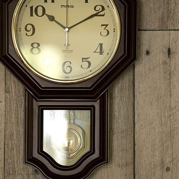 ノア精密 振り子時計 鹿鳴館D× 電波時計 （ レトロ 電波 時計 掛け時計