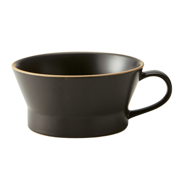 スープカップ エッジライン 持ち手付き 陶器 食器 同色3個セット （ 食
