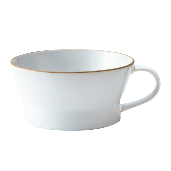 スープカップ エッジライン 持ち手付き 陶器 食器 同色3個セット （ 食