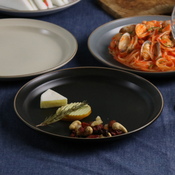 プレート 22cm L エッジライン 陶器 食器 同色5枚セット （ 食洗機対応