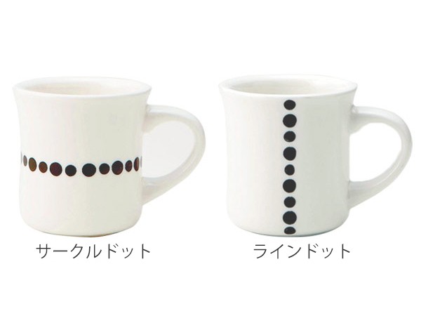 マグカップ 270ml ドット 白 磁器 食器 （ 食洗機対応 電子レンジ対応