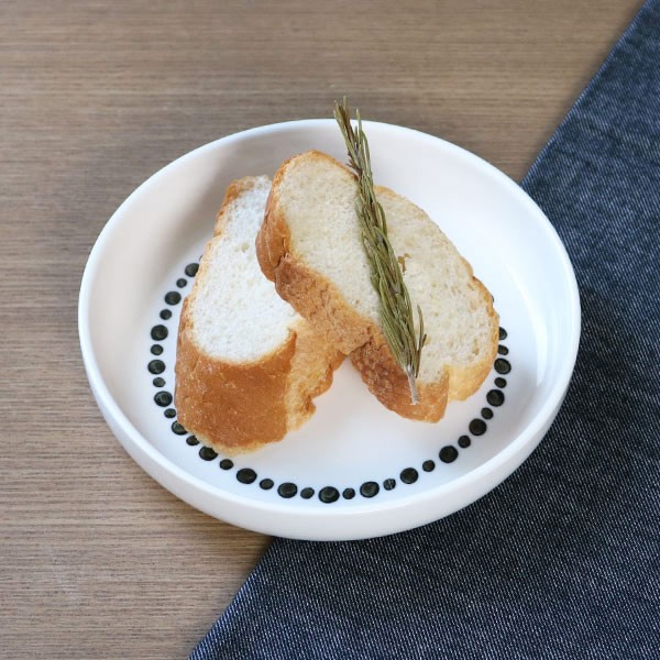 プレート M 16cm ドット 白 磁器 食器 同柄5枚セット （ 食洗機対応