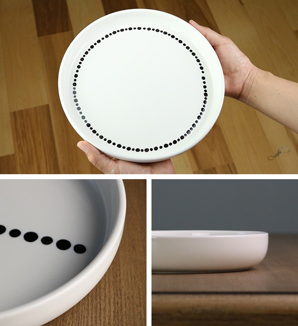 プレート LL 23cm ドット 白 磁器 食器 同柄3枚セット （ 食洗機対応