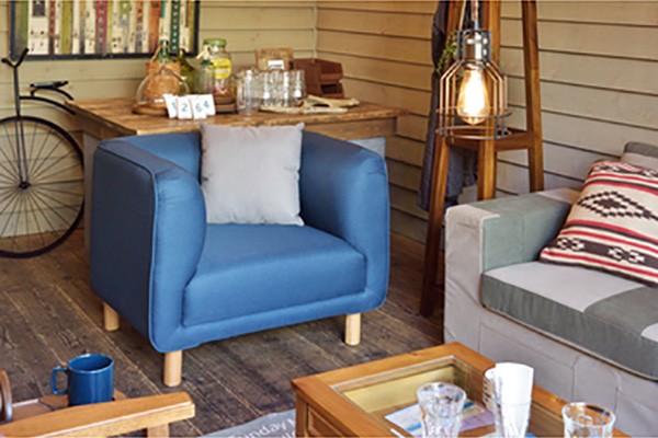 ソファ 1人掛け クッション付 イサック 幅90cm （ ソファー 椅子 イス