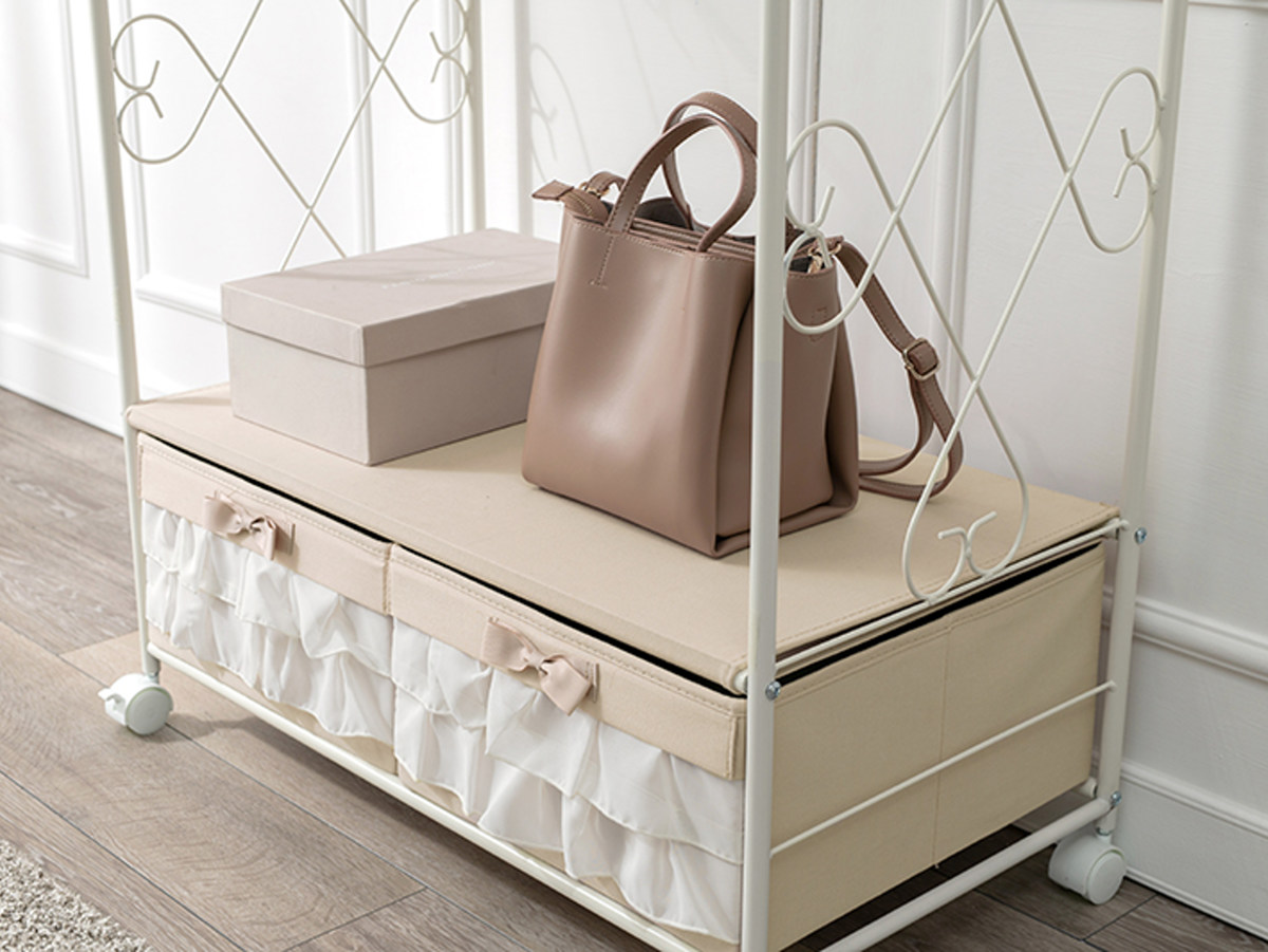 HAGiHARA（萩原） ハンガーラック カーテン付 ロートアイアン 姫系 幅