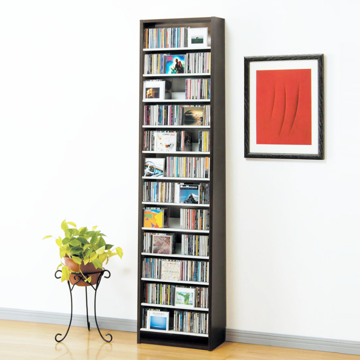 CDラック 幅48.5cm 12段 大量収納ストッカー （ ラック 棚 収納