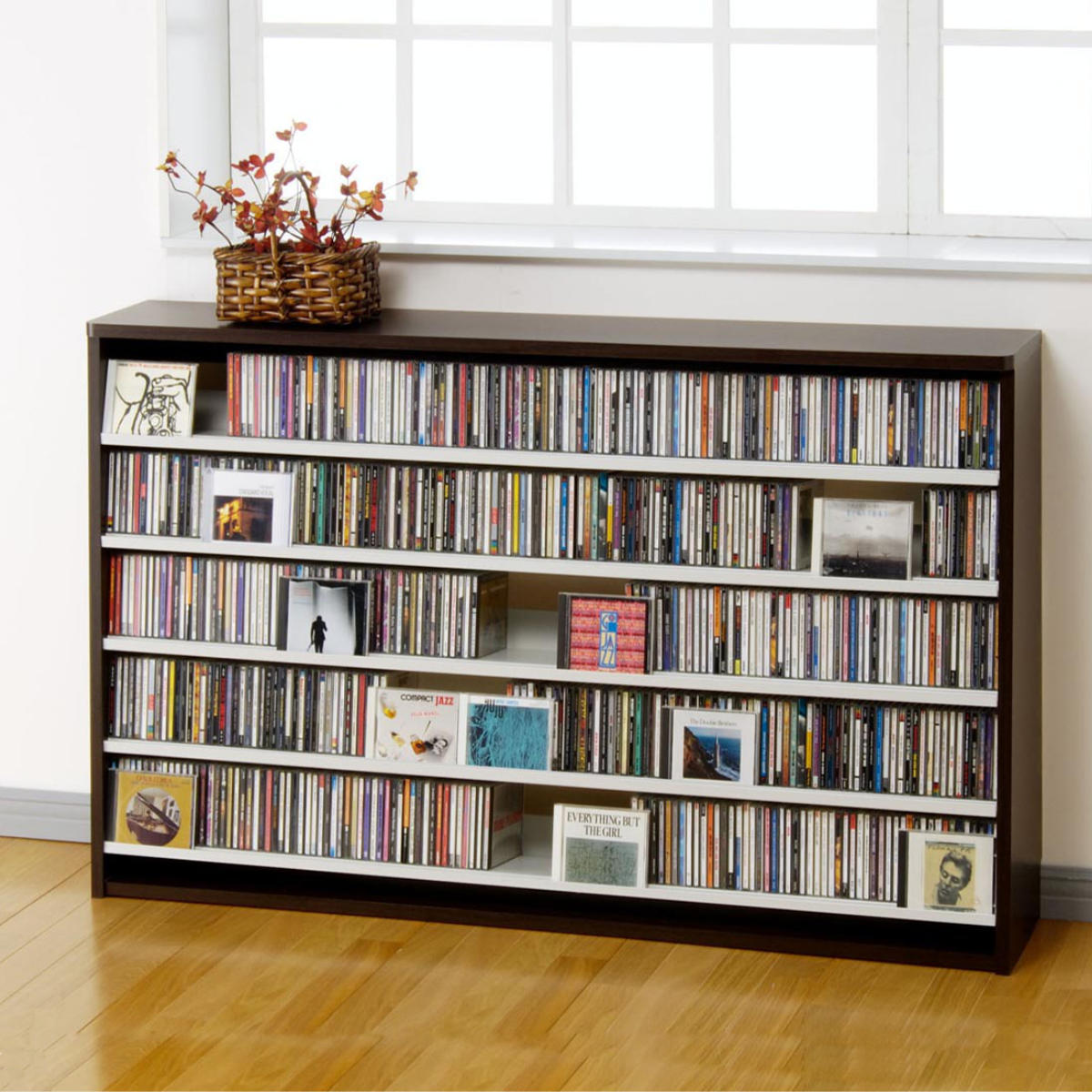 CDラック 幅139.2cm 5段 大量収納ストッカー （ ラック 棚 収納