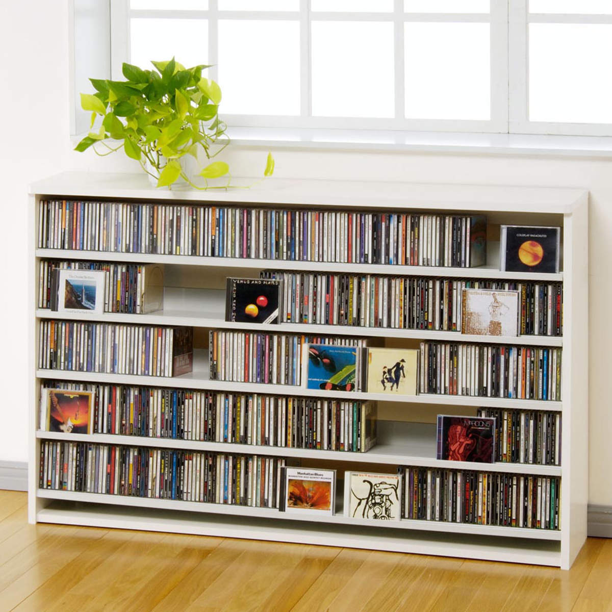 CDラック 幅139.2cm 5段 大量収納ストッカー （ ラック 棚 収納