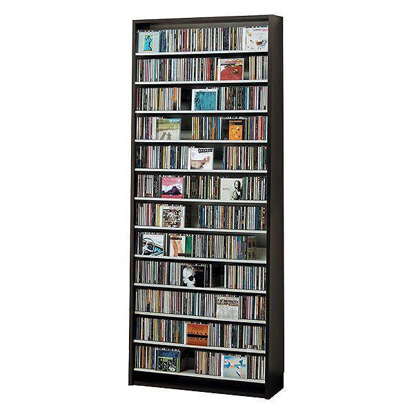 CDラック　本棚 CDラック 幅80cm 12段 大量収納ストッカー （ ラック 棚 収納