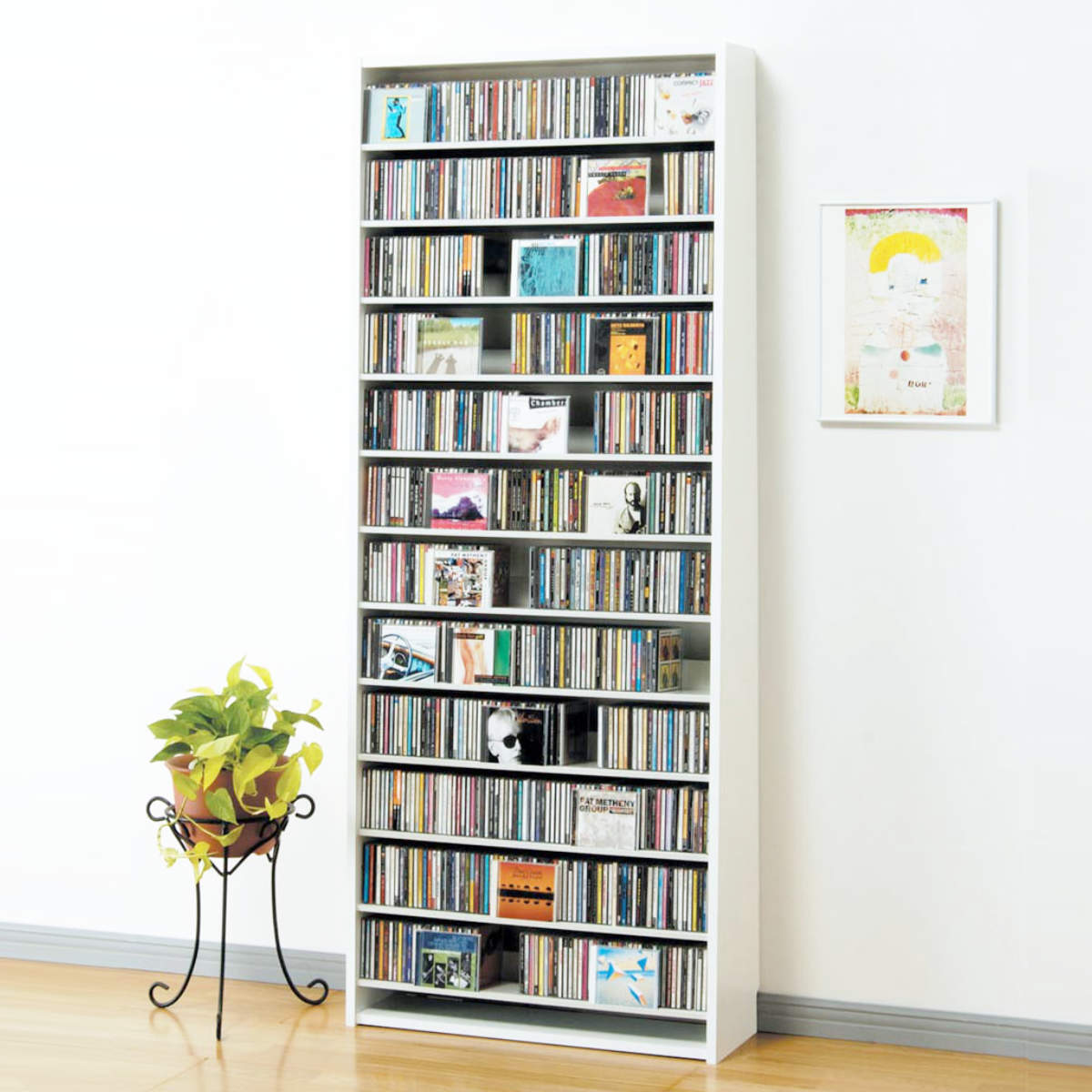 CDラック 幅80cm 12段 大量収納ストッカー （ ラック 棚 収納