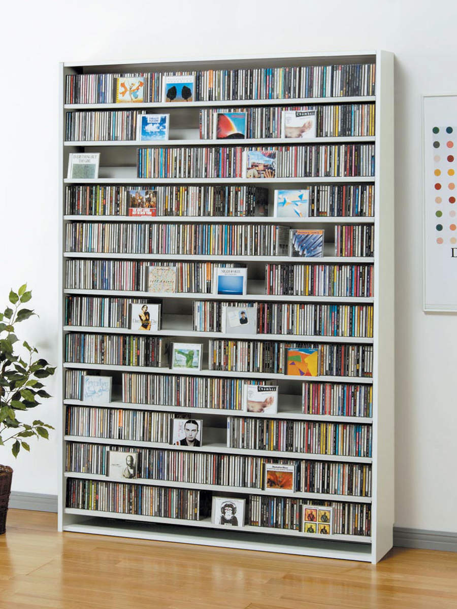 CDラック 幅139cm 12段 大量収納ストッカー （ ラック 棚 収納