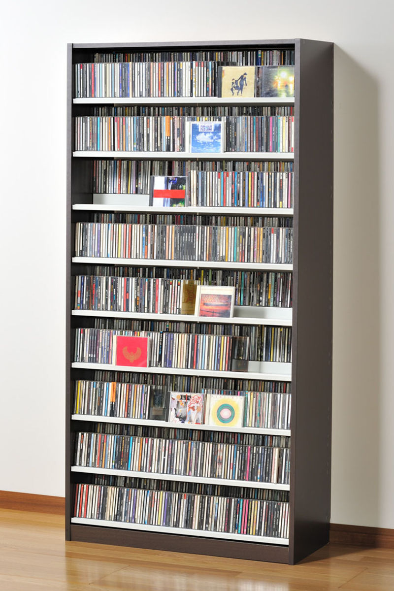 CDラック 幅89cm 9段 2列収納 奥深タイプ （ ラック 棚 収納