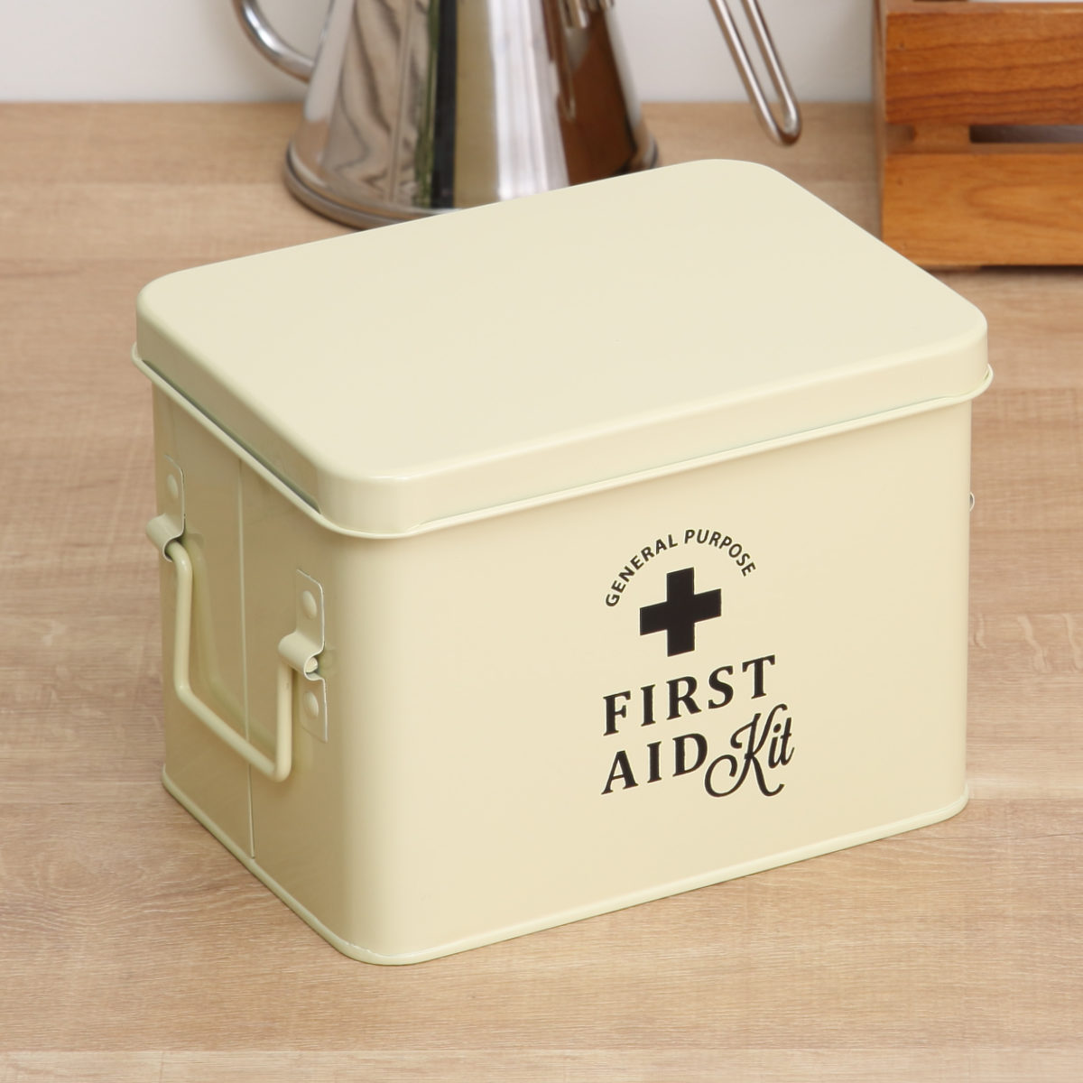 救急箱 ファーストエイドボックス Sサイズ 仕切り付き （ 薬箱 2段 缶