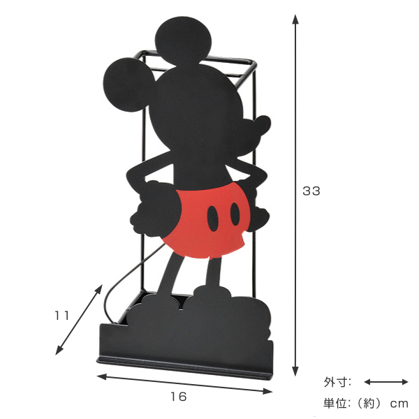 Disney（ディズニー） 傘立て 約 4本収納 ミッキー シルエット