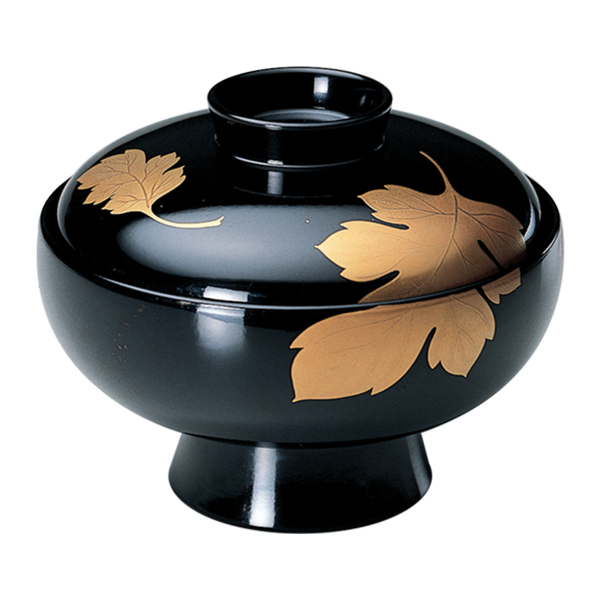 吸い物椀 お椀 利久椀 黒二枚菊 吸い物 椀 漆塗 蒔絵 本漆塗 食器