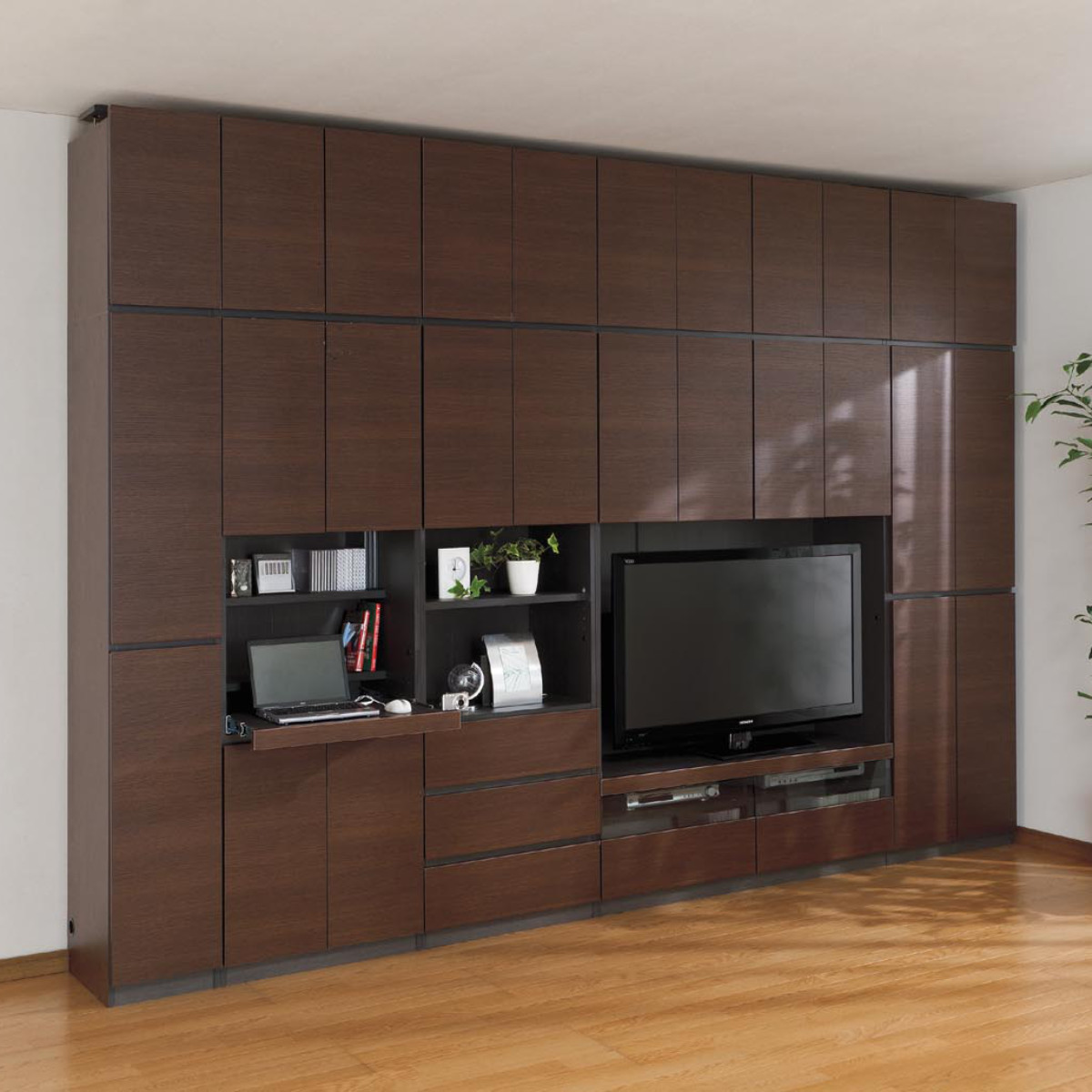 白井産業 テレビ台ユニット 幅120cm 壁面収納 日本製 ポルターレ