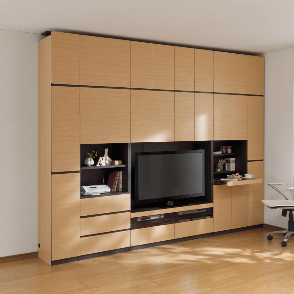 白井産業 テレビ台ユニット 幅120cm 壁面収納 日本製 ポルターレ