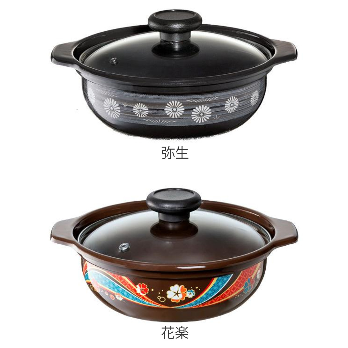 高木金属工業 季節鍋 ホーロー味わい鍋 弥生 花楽 18cm IH対応 （ ガス