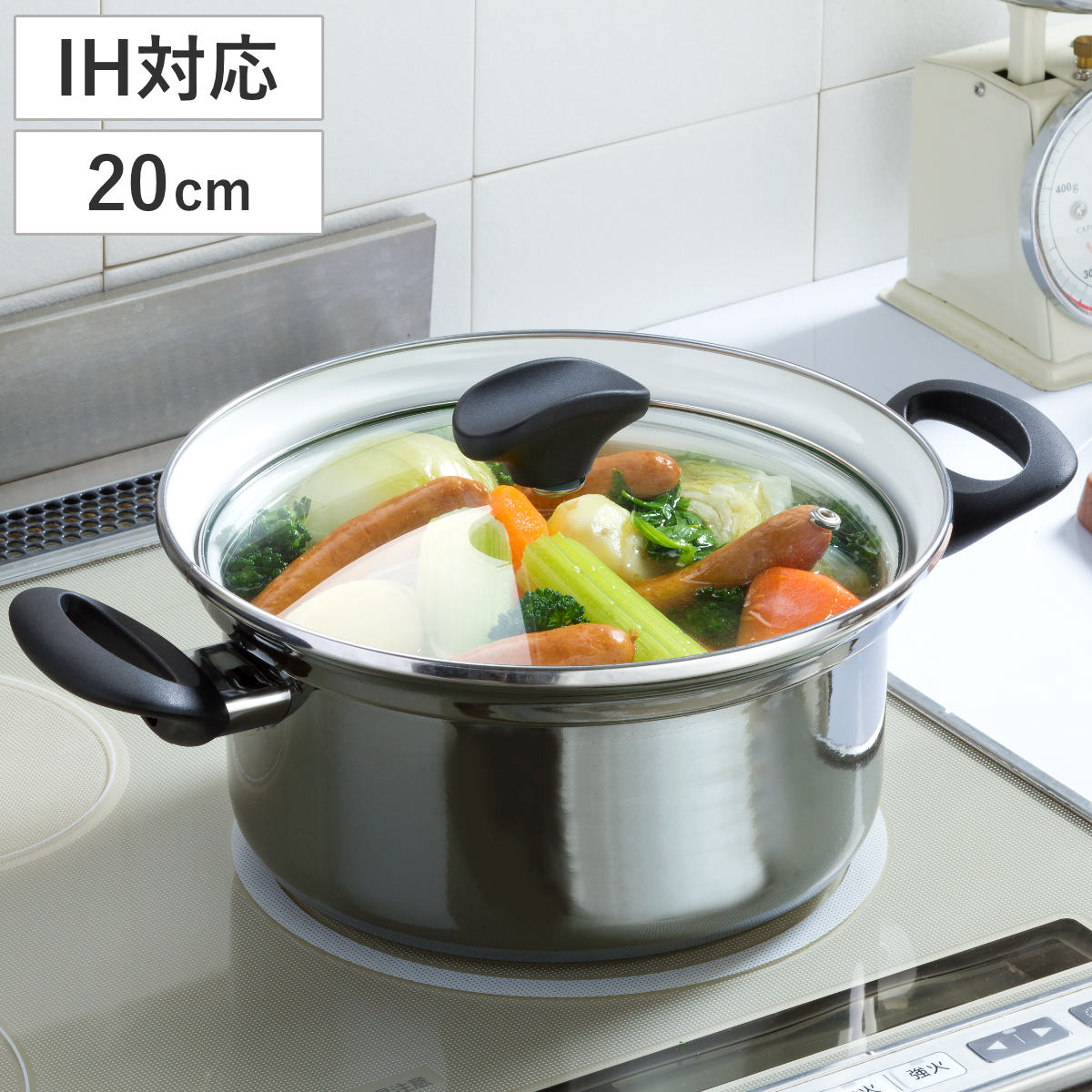両手鍋 IH対応 26cm グリーンパン GREEN PAN フェザーウェイト