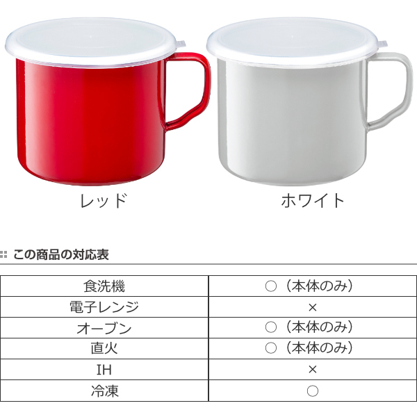 保存容器 ホーローフードストッカーハンドル付 丸型 14cm 1.9L ガス火
