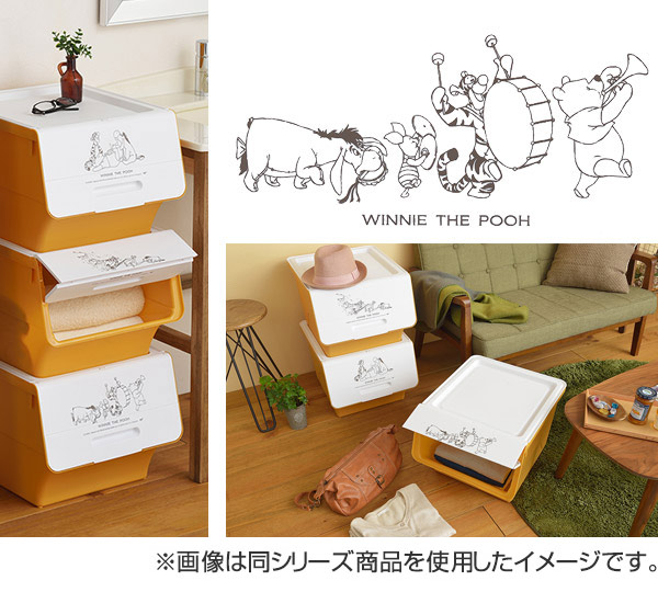 収納ボックス フロック フタ付き くまのプーさん Cタイプ （ 収納