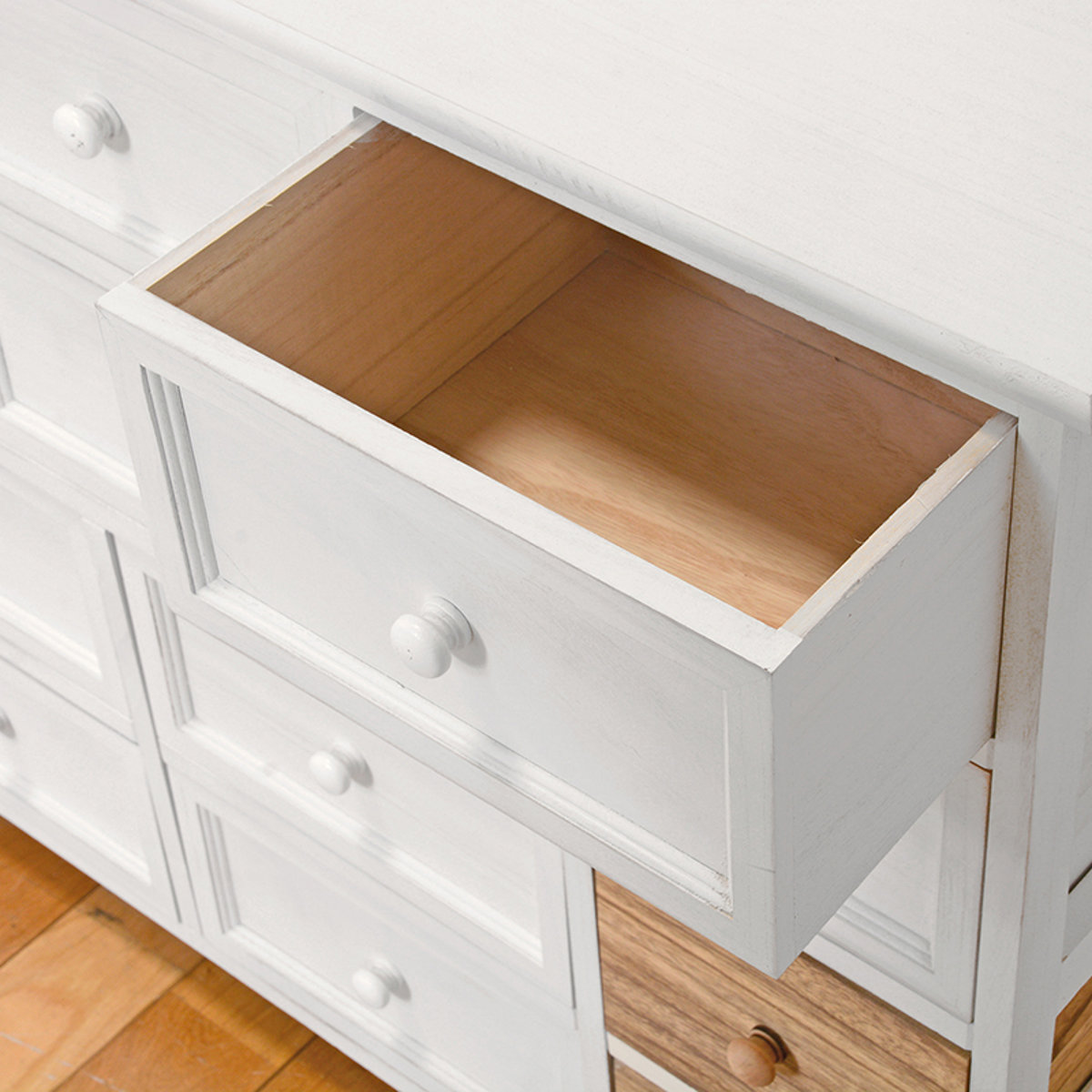 HAGiHARA（萩原） チェスト 幅85cm 4段 完成品 天然木 桐製 （ 収納