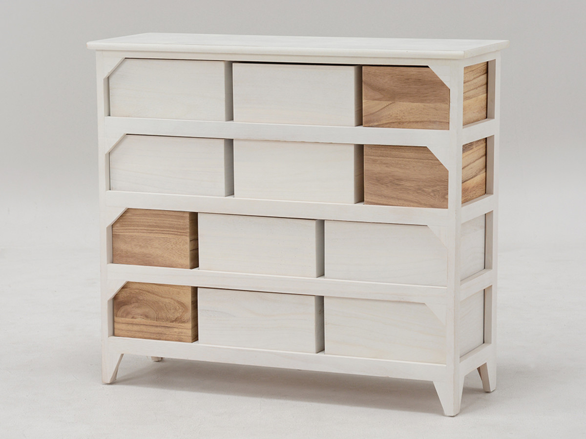 HAGiHARA（萩原） チェスト 幅85cm 4段 完成品 天然木 桐製 （ 収納