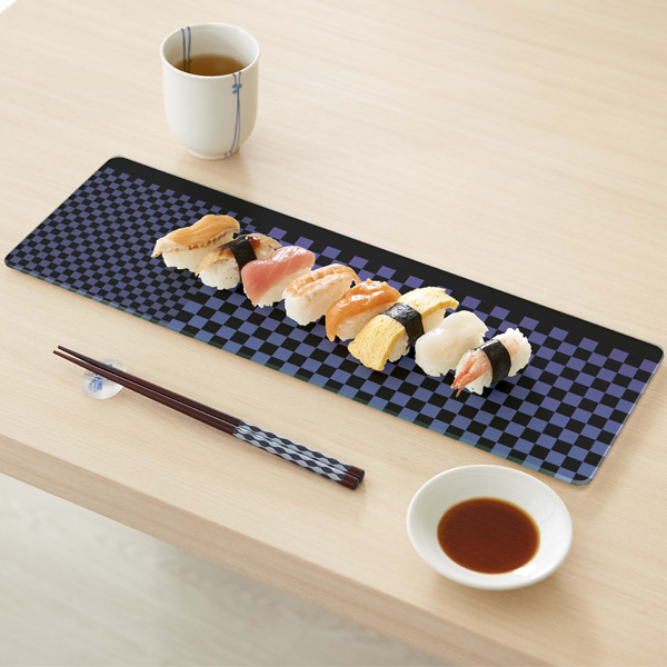 鍋敷き キッチントッププレート 耐熱ガラス製 日本文様 15×45cm