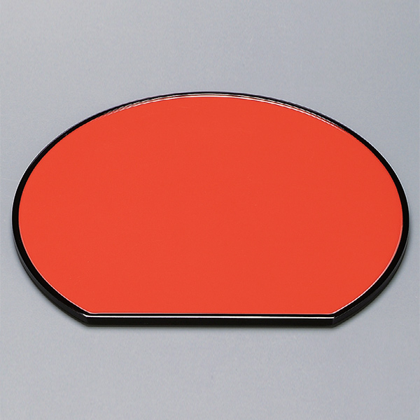 懐石盆 木製 尺2 浅渕 半月盆 朱塗 塗 盆 敷膳 越前漆器 漆塗 （ お盆