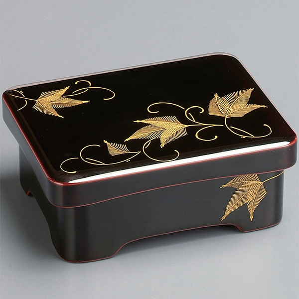 重箱 木製 足付 丼重 溜内朱沈金松唐草 食器 越前漆器 漆塗 （ お重 丼