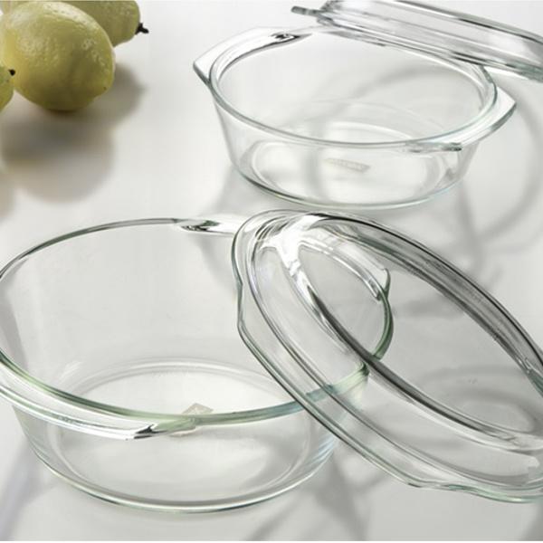 ♥️特殊ガラス容器とガラス皿のセット PYREX（パイレックス） スチームポット ふた付き 16cm 700ml 丸 耐熱