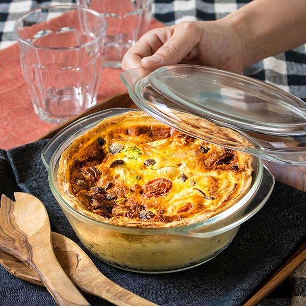 PYREX（パイレックス） スチームポット ふた付き 18cm 980ml 丸 耐熱