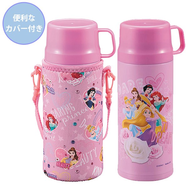 水筒 2wayキッズボトル 600ml ディズニー ディズニープリンセス コップ付き 直飲み キャラクター 子供用 ステンレス 保温 保冷 リビングート Paypayモール店 通販 Paypayモール