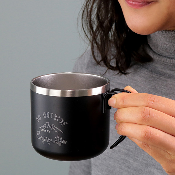 ロゴス円形テーブル　キャプテンスタッグマグカップ CAPTAIN STAG（キャプテンスタッグ） マグカップ モンテ ダブル