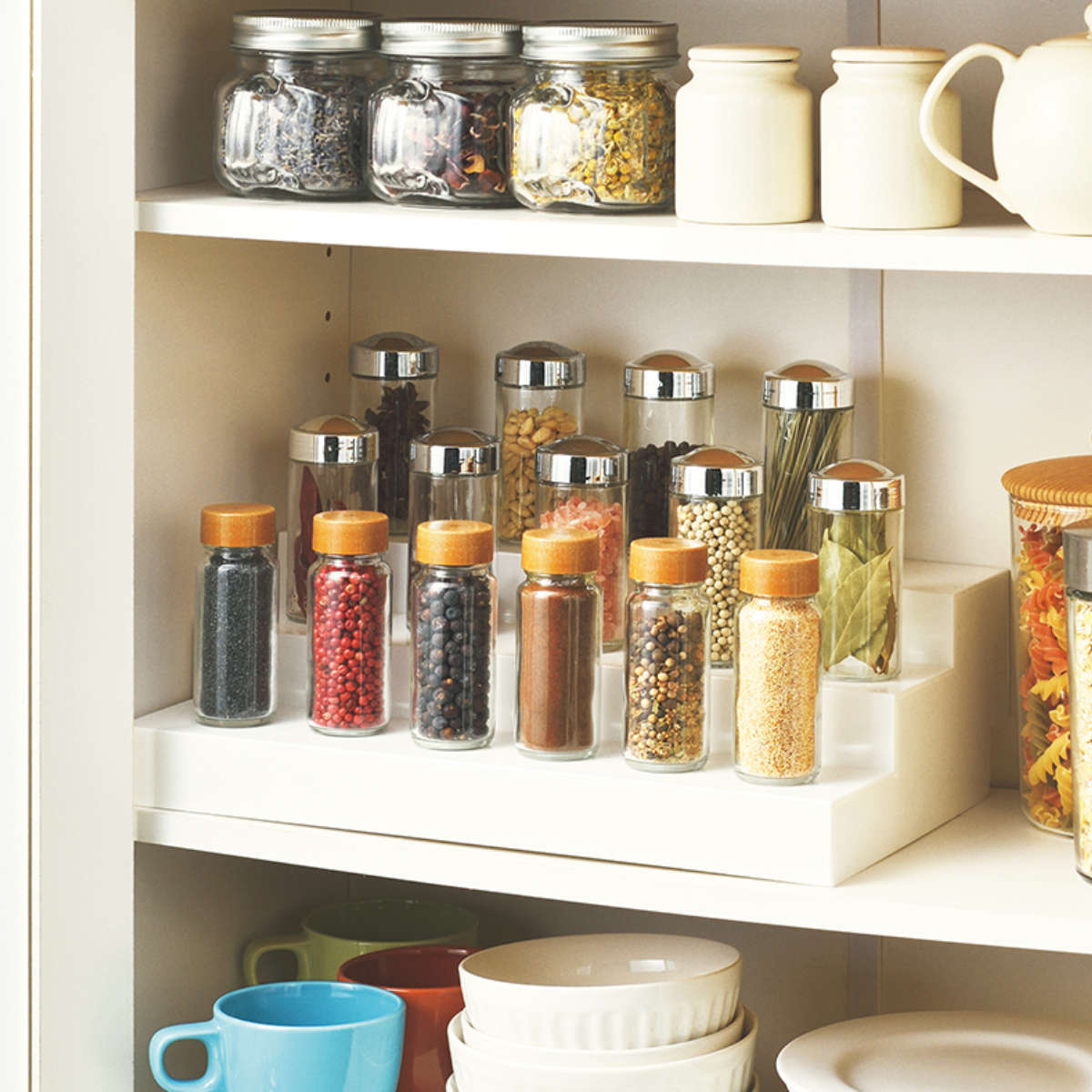 タイガークラウン ディスプレイラック スライド式ひな段 3段 伸縮幅35