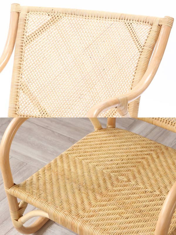 籐 ラタンチェア アーム付 WAHOO 幅57cm （ 椅子 イス いす チェア