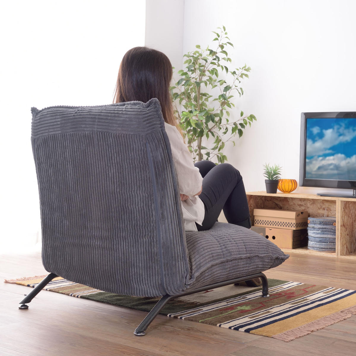 東谷 フロアソファ 座椅子 リクライニング式 スチール脚 JAKE 幅68cm