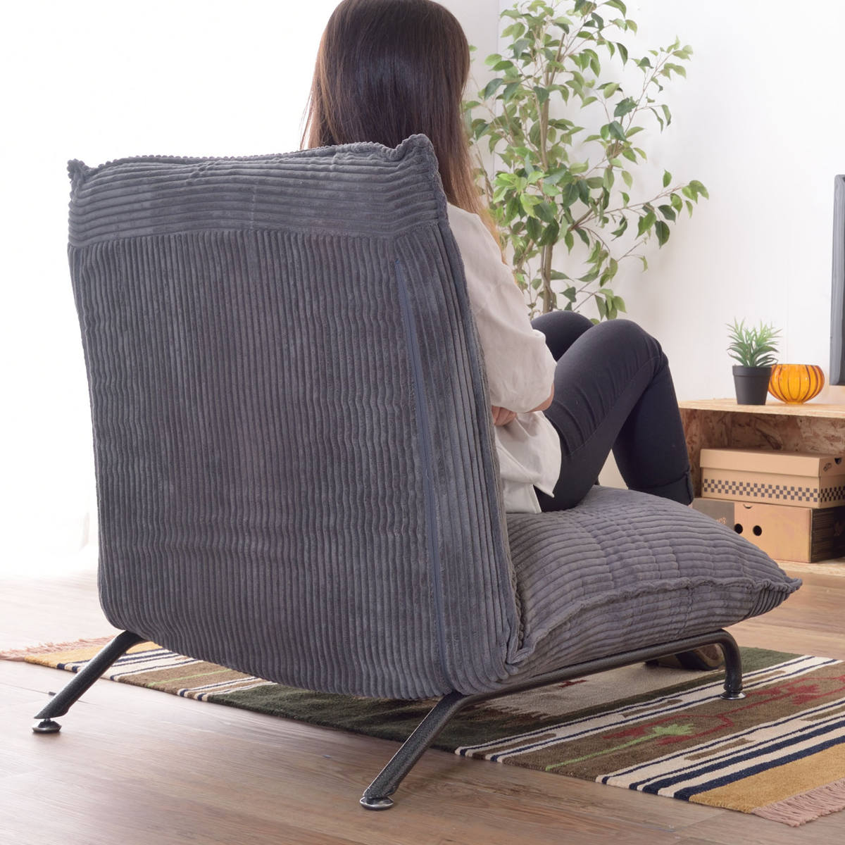 東谷 フロアソファ 座椅子 リクライニング式 スチール脚 JAKE 幅68cm