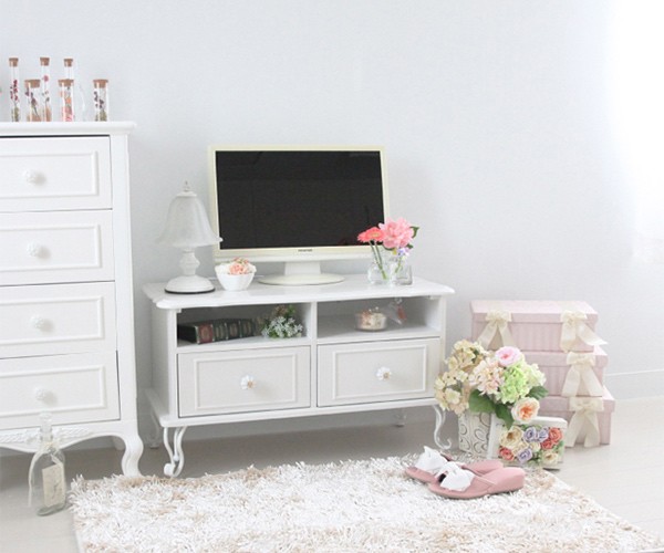 テレビ台 ローボード 姫系 リルデココ 幅80cm （ クラシック調 猫脚