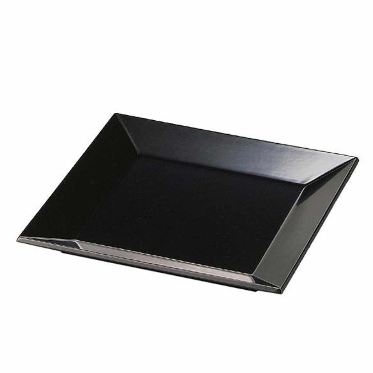 福井クラフト 盛器 木製 7寸 正角 四方皿 黒 漆塗 越前漆器 盛込台 盛